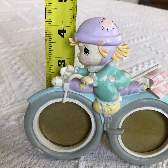Precious Moments 1993 Girl Bicycle Double Picture Frame Nursery Whimsical Rare - Picture 7 of 8